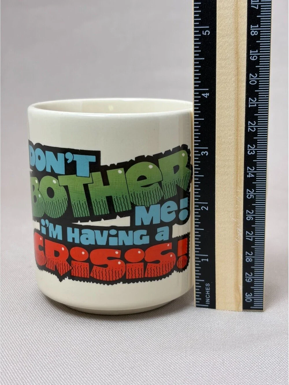 Vintage 1983 C M Paula Dont Bother Me Having A Crisis Coffee Mug 80s Office Cup
